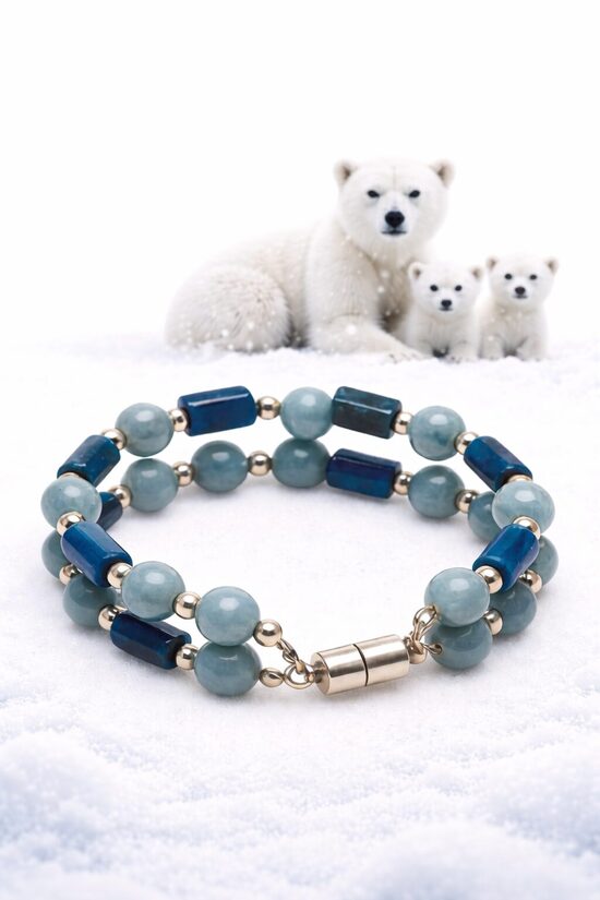 Dabīgo pērļu rokassprādze "Polārais Sapnis"